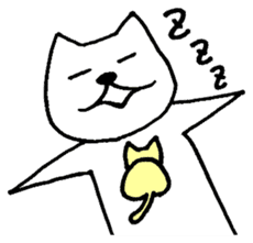 Yellow cat and white cat sticker #1725360