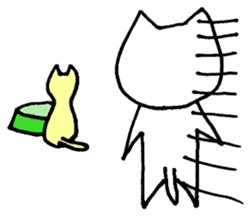 Yellow cat and white cat sticker #1725368