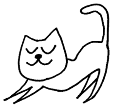 Yellow cat and white cat sticker #1725369