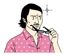 People around cafe stamp sticker #1729852