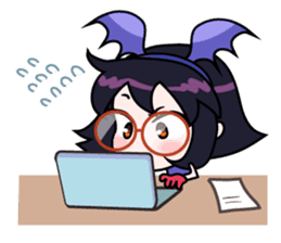 Tsubasa, cute little miss bat girl sticker #1736740