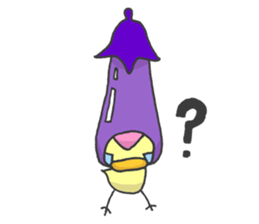 Kawaii Eggplant sticker #1737267