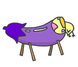 Kawaii Eggplant sticker #1737270