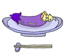 Kawaii Eggplant sticker #1737273