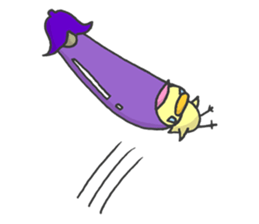 Kawaii Eggplant sticker #1737278
