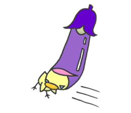 Kawaii Eggplant sticker #1737280