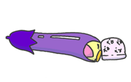 Kawaii Eggplant sticker #1737284