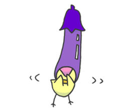 Kawaii Eggplant sticker #1737286