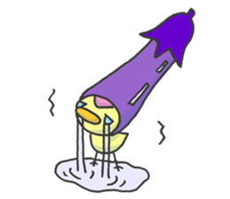 Kawaii Eggplant sticker #1737287