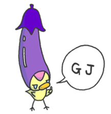 Kawaii Eggplant sticker #1737298