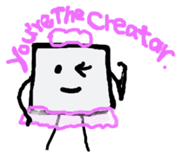 I am a white pure canvas in your heart! sticker #1738089