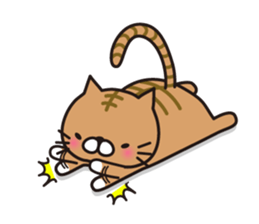 Striped cat & white cat 2 sticker #1741924