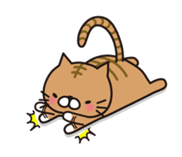 Striped cat & white cat 2 sticker #1741924