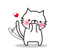 Striped cat & white cat 2 sticker #1741926