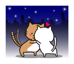 Striped cat & white cat 2 sticker #1741938