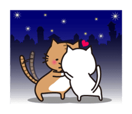 Striped cat & white cat 2 sticker #1741938