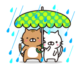 Striped cat & white cat 2 sticker #1741939