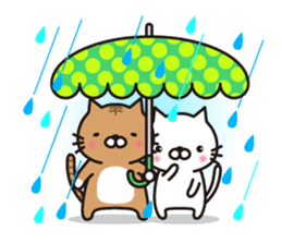 Striped cat & white cat 2 sticker #1741939