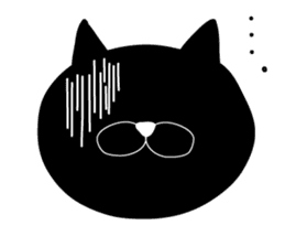 black cat Japanese sticker #1744221