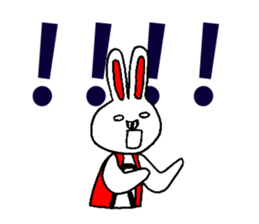 Rabbit & Bear Vertical stripes of pair sticker #1745992