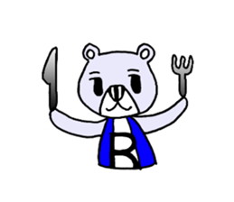 Rabbit & Bear Vertical stripes of pair sticker #1746011
