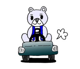 Rabbit & Bear Vertical stripes of pair sticker #1746013