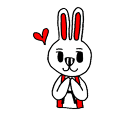 Rabbit & Bear Vertical stripes of pair sticker #1746015
