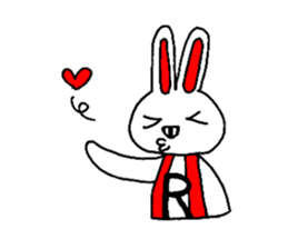 Rabbit & Bear Vertical stripes of pair sticker #1746016