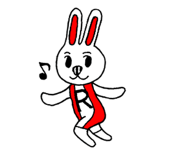 Rabbit & Bear Vertical stripes of pair sticker #1746017