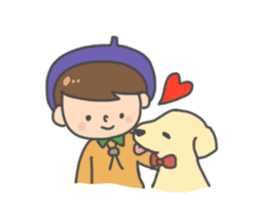 Dog and boy sticker #1746378