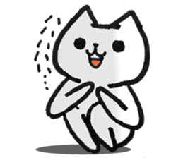 White cat & chicken sticker #1747388