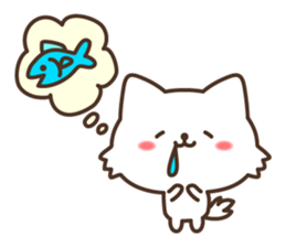 White cat world sticker #1748236