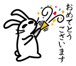 Polite white rabbit sticker #1750437