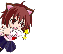Tsundere Girl Amamiya Momo with Necomimi sticker #1753226