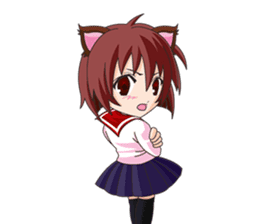 Tsundere Girl Amamiya Momo with Necomimi sticker #1753230
