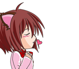 Tsundere Girl Amamiya Momo with Necomimi sticker #1753236