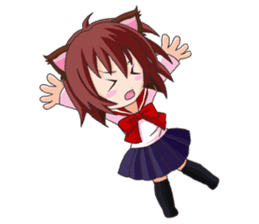 Tsundere Girl Amamiya Momo with Necomimi sticker #1753237