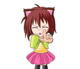 Tsundere Girl Amamiya Momo with Necomimi sticker #1753247