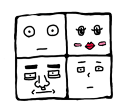 Faces and expressions square Face sticker #1757135