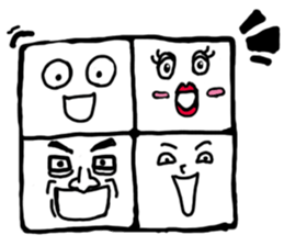 Faces and expressions square Face sticker #1757136