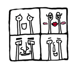 Faces and expressions square Face sticker #1757138
