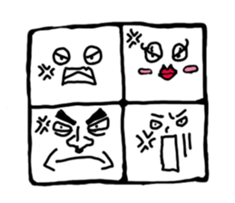 Faces and expressions square Face sticker #1757142