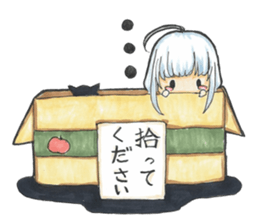 One day, I picked a black cat and a girl sticker #1758469