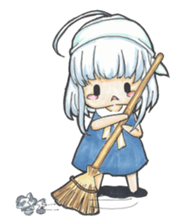 One day, I picked a black cat and a girl sticker #1758478