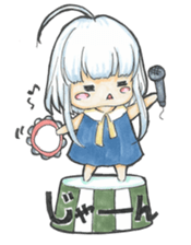 One day, I picked a black cat and a girl sticker #1758480