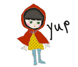 A wolf girl and a little red  -English sticker #1761321