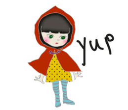 A wolf girl and a little red -English sticker #1761321