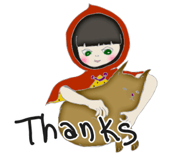 A wolf girl and a little red  -English sticker #1761323