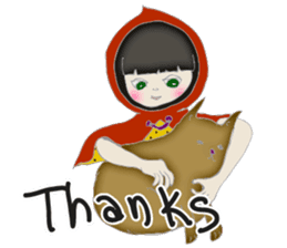 A wolf girl and a little red -English sticker #1761323