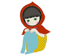 A wolf girl and a little red  -English sticker #1761324